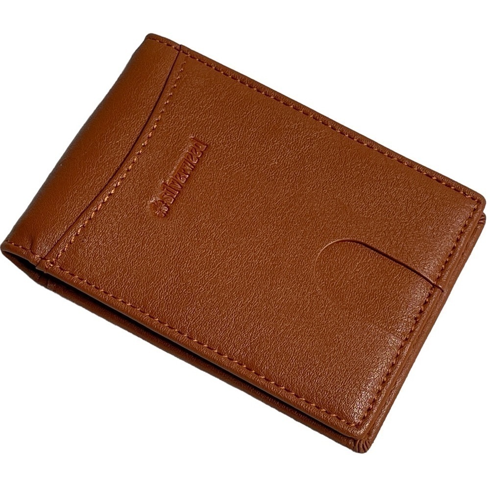 Silverweed brown vegan leather bifold card holder NWOT